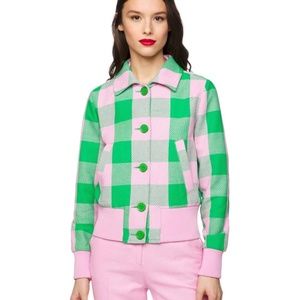 United Colors of Benetton Green and Pink Jacket - Size 8